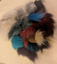 LOT OF MULTI COLORED DYED FOX FUR FLY FISHING 95