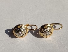 Orecchini d'epoca in oro 18 ct diamanti taglio brillante