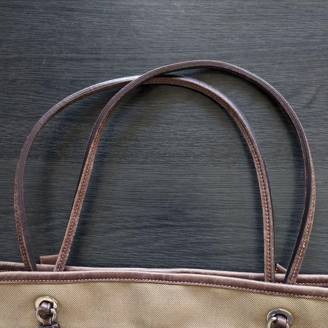 PRADA Jacquard Canvas Tote Bag Brown Leather Trim Shoulder Handbag thumbnail 23