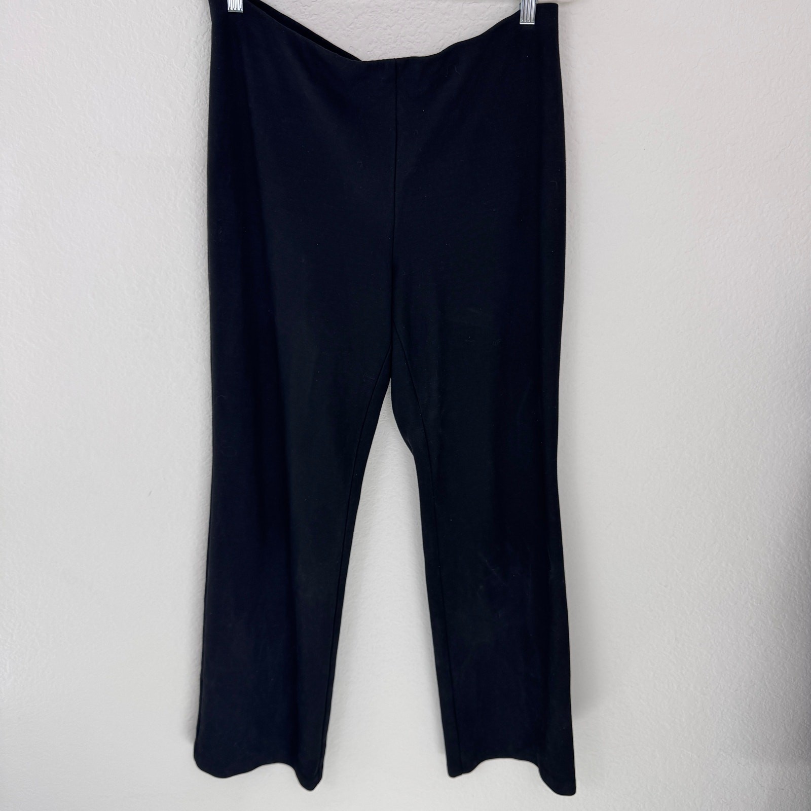 J. Jill Womens Pull On Boot Cut Pant Size L Stretchy Minimal Black