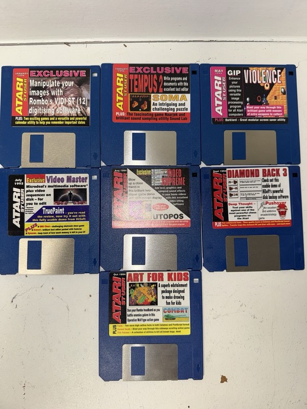 Atari ST User Magazine Cover Disks 7-Disk Lot 1993 1994 3.5" Floppy Vintage