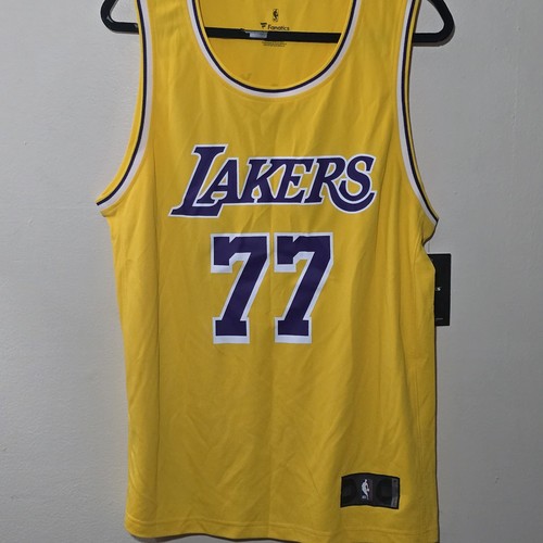 Luka Doncic Los Angeles Lakers #77 Fanatics Fast Break Jersey Men's M NWT Gold