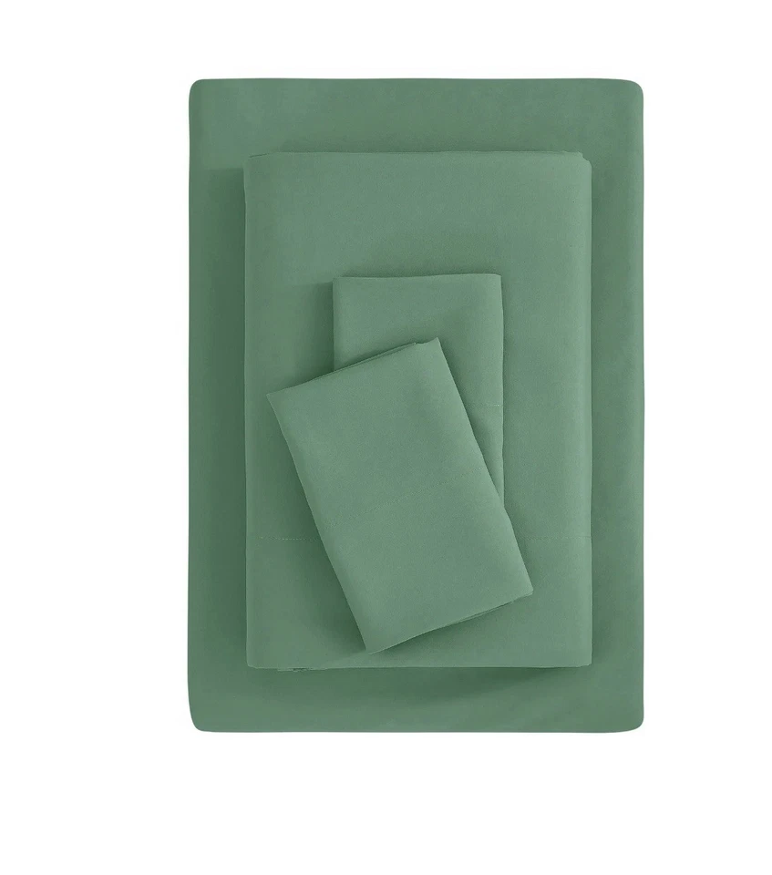 Mainstays Becky G & Alejandra Green Lily Microfiber Bed Sheets, Queen - Image 4 of 4