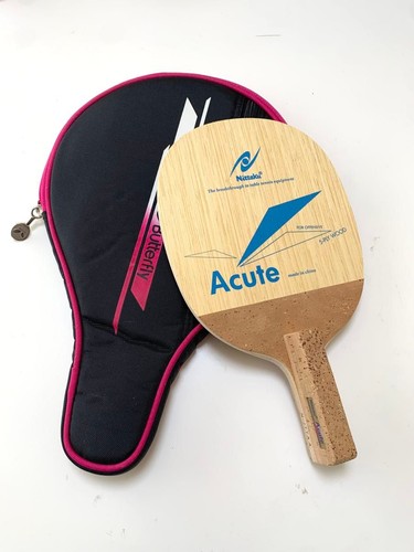 Nittaku Acute Pen Holder Table Tennis Racket with Butterfly Case
