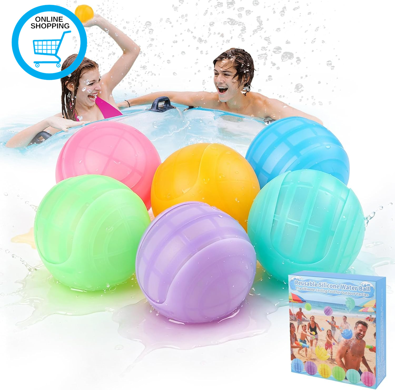 12 Pcs Reusable Water Bombs, Self-Sealing Silicone Water Balloons, One-Hand Oper