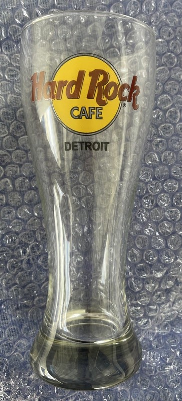Hard Rock Cafe Detroit Pilsner Pint Beer Glass Rare