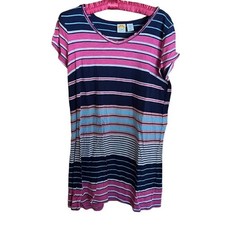 C&C California medium multicolor striped short sleeve shirt dress women's medium