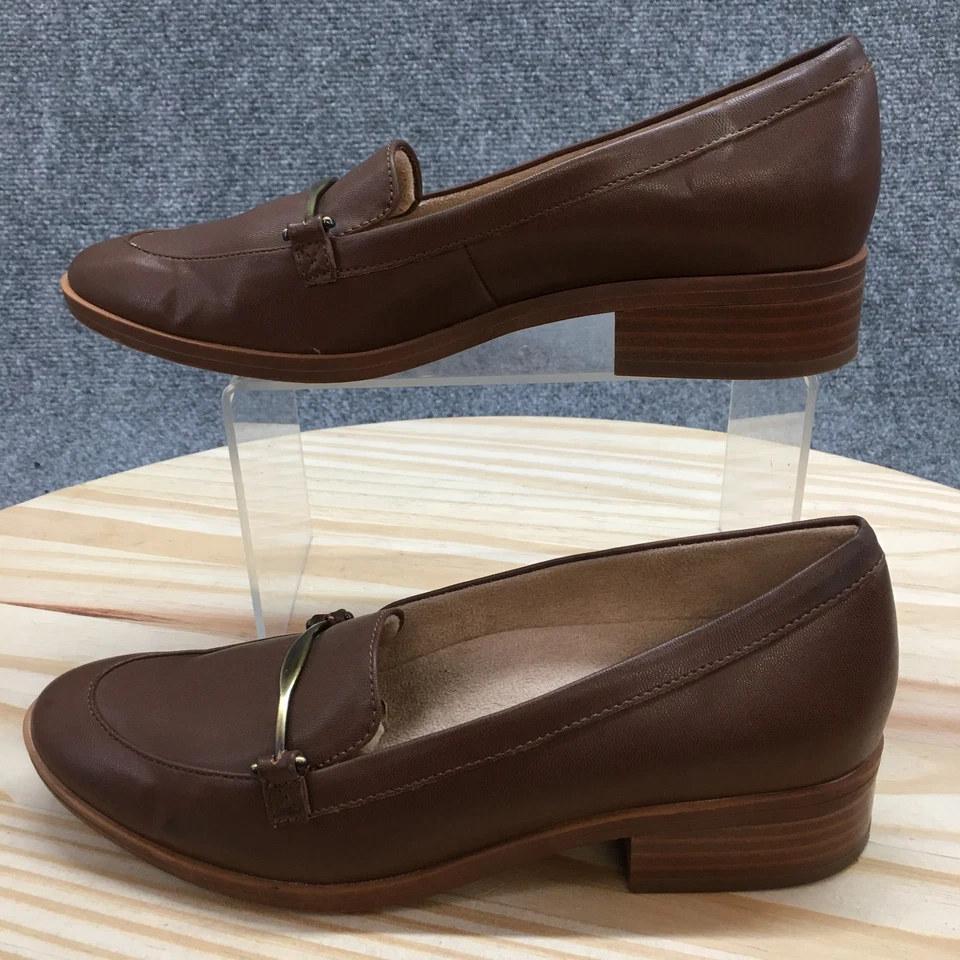 Naturalizer Shoes Womens 6 M Ridley Loafer Brown Faux Leather Slip On Block Heel - Image 2 of 4