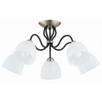 Deckenlampe 5-Flammig Glas Schwarz Weiß E27 B:58 Cm Deckenleuchte Schlafzimmer