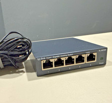 TP-Link TL-SG105 5-Port Gigabit Desktop Switch With Adapter, TESTED