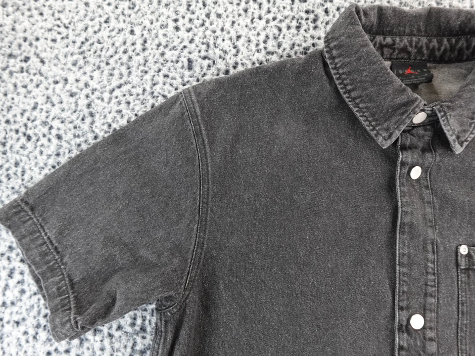 Nike Air Jordan Denim Snap Front Shirt Black Men's Size M FZ2131-010 - Image 2 of 4