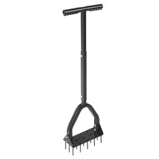 Manual Core Aerator for Hard Soil: 15 Steel Spikes, Wide Plate, Back-Friendly