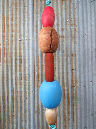 5 Old Fish Net Floats 24+ Inches Long Fishing Buoys Bouys Tiki Hut Bar -(SF646)