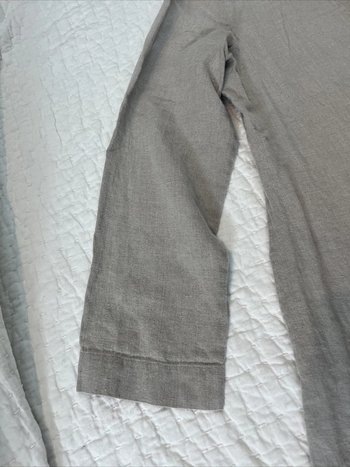 FLAX Brand 100% Linen Women’s Sz M Button Front Jacket Shirt Oversized Lagenlook - Image 4 of 4