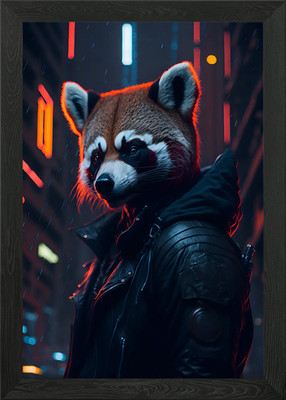 Roter Panda Regen Rebell gerahmtes Wandbild Poster Leinwanddruck Bild