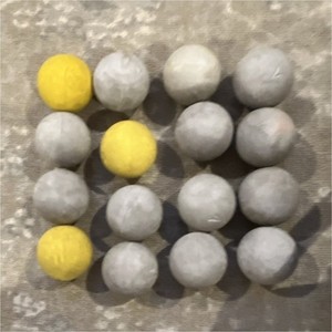 Gray and Yellow Lacrosse Balls Set of 15, 15-Pack for Lacrosse Training Practice