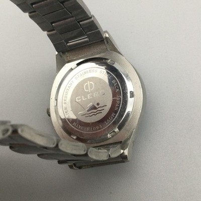 Clerc Jump Hour Mens Watch 38mm Blue Dial Stainless Bracelet New Battery 7.75\