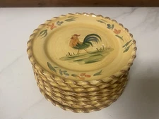 Vintage Country Farmhouse Rooster Chicken Plate Yellow – 8 7/8” – Choose Quantit