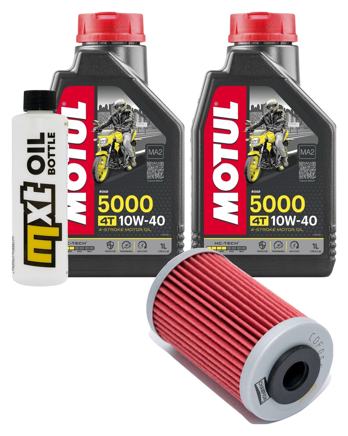 Inspektionspaket Mxt 2 Liter MotoröL Motul 10W-40 + ÖLfilter Champion-image