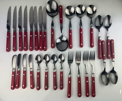 Boulevard Rot Edelstahl Korea Besteck Set X 29 Teile