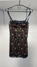 DOLCE & GABBANA Sleepwear Black Floral Lingerie Short Chemise Dress Size 38