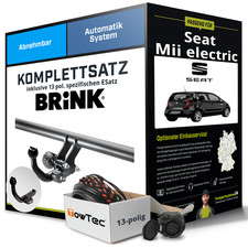 Für SEAT Mii electric Typ KF1 , KE1 Anhängerkupplung abnehmbar +eSatz 13pol 19-