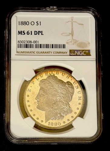 1880-O NGC Morgan Silver Dollar MS61 DPL Deep Mirrors With Great Contrast RARE!
