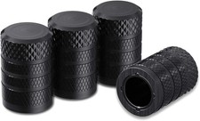 Tire Valve Stem Caps, Black, 4 pcs/Pack, Anodized Aluminum Tire Valve Cap