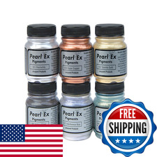 Jacquard Pearl Ex Pigment Powder 6 Color Set 0.5Oz Jar For Watercolor