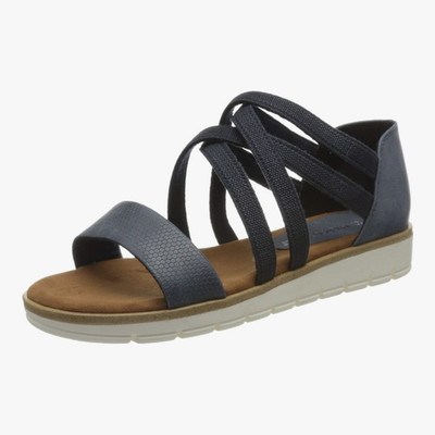 MARCO TOZZI Damen Riemchensandalen Blau Flach Synthetik EU 40 28634-24
