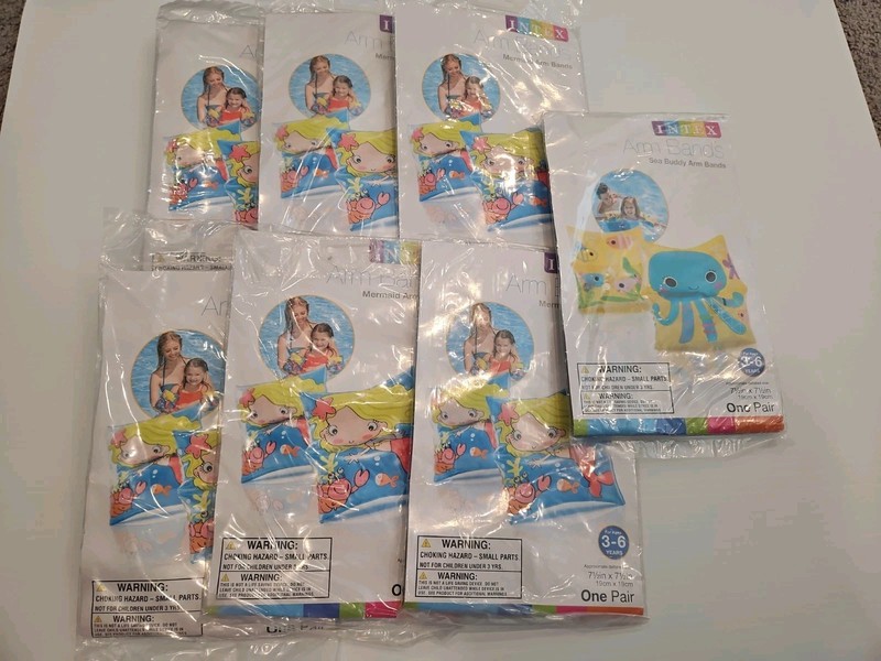 INTEX INFLATABLE ARM BANDS BLUE MERMAID CHILD 3-6 YEARS TWO CHAMBER LOT
