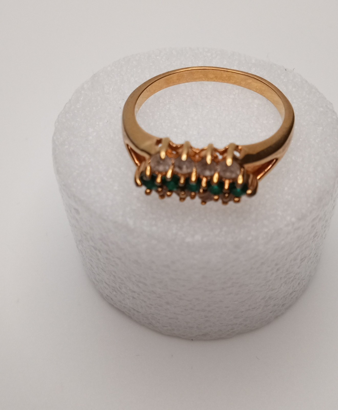 Simulated Diamond, Emerald 3 Ring Bundle. Goldton… - image 14