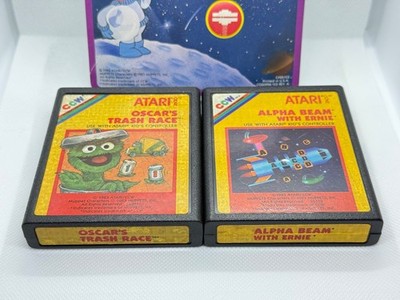 Trash Race Alpha Beam w/overlay - ATARI 2600 Cartridge Original Tested Works LOT