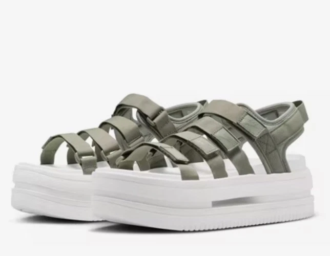 Sandali donna plateau Nike Icon Classic nuovi taglia 10 verde militare chiaro