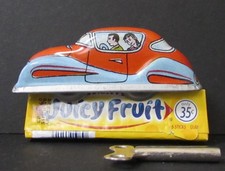 OLD NEAT TIN LITHO TOY WIND UP 3" AUTO  CAR  KEY  WORKS GREAT  FREE SHIP