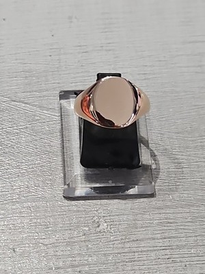 Schlichte Siegelringe 9 kt helles Rotgold Größe O 1/2