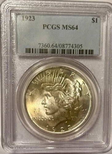 1923 Peace Dollar PCGS MS64 Very Nice SILVER Coin!
