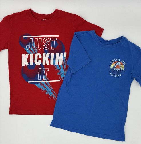 Lot Of 4 Boys Graphic T-shirts Size 10 Carters Gap Soccer Music Shark - Picture 4 of 4