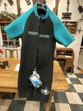 Body Glove 3/2 mm Wetsuit Size L Black Teal Short Sleeve Short Leg