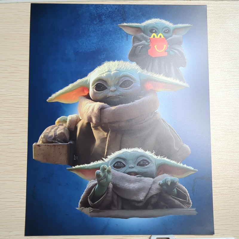 Star Wars The Mandalorian Grogu (The Child/Baby Yoda) Blue Background Poster