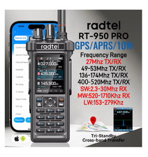 Radtel RT-950 PRO 10W Ham Radio AM/FM CB SSB GPS APRS Bluetooth
