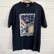 Vintage Captain America Freedom USA Flag Marvel Super Hero T Shirt Tee Mens XL