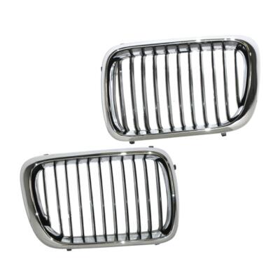 Left+Right Side Chrome Grille For E36 97-98 3 Series 318i 323i 328i M3 4DR 99 2D