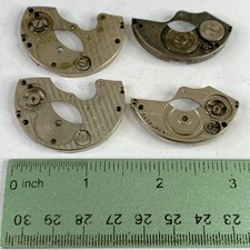 4 Watch Plates Steampunk Part Etched Pocket Lot Vtg Altered Art Vintage Matching