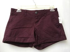 Aeropostale MIDI Cuffed Burgundy Shorts Size 0 NWT
