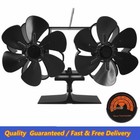 Double Stove Fan Fireplace Eco Fan Twin Blades Heat Powered Wood Log Burner