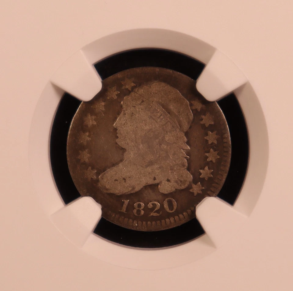 1820 Capped Bust Silver Dime "Large 0" - NGC Good 4 -Pleasant Original Surfaces! - Image 3 of 4