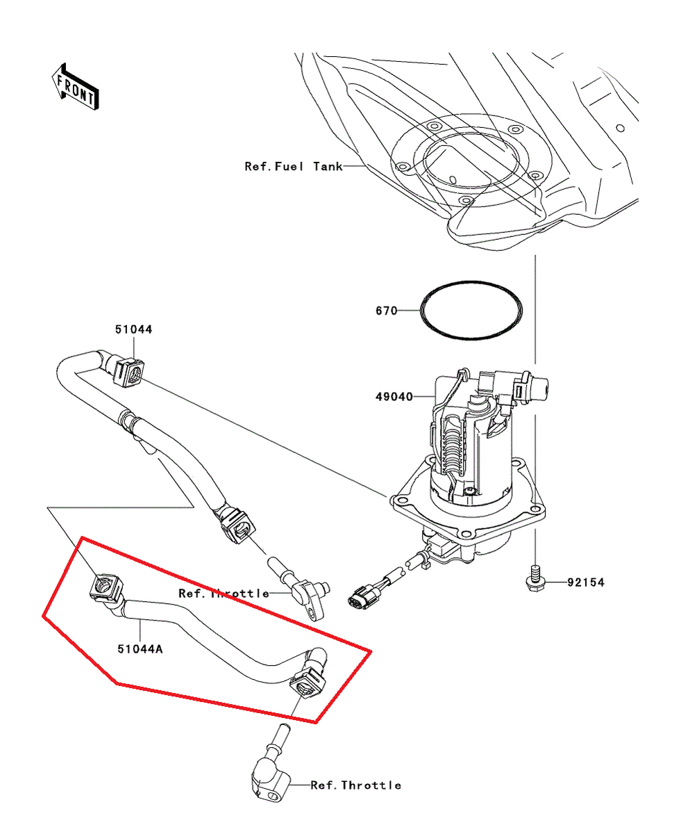 NEW GENUINE KAWASAKI KX250F 2012 FUEL GAS LINE HOSE TUBE