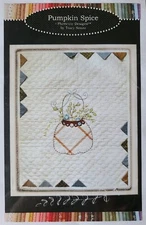New Pumpkin Spice Mini Wall Quilt Pattern 16" X 20" Plumcute Designs Embroidery 