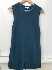 Aritzia Wilfred Palmier Tunic Sleeveless Teal Blue Knit Sweater Tank Top